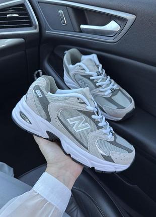 Стильні жіночі кросівки new balance 530 white grey premium