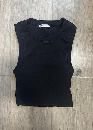 Майка вкорочена zara в рубчик s