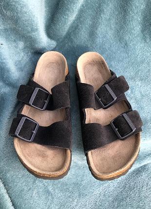#b9 birkenstock arizona шлепанці замша оригінал. 38р-24.5см