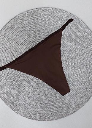 Жіночі шоколадні безшовні трусики стрінги hunkemöller m р.