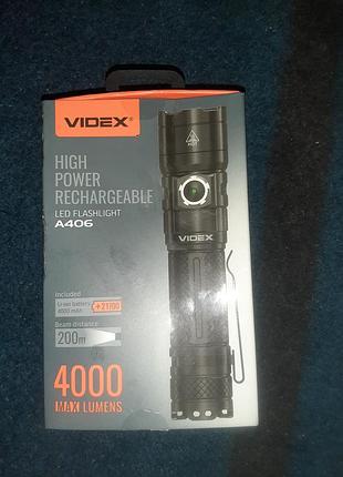 Портативный светодиодный фонарик videx vlf-a406 4000lm 6500k