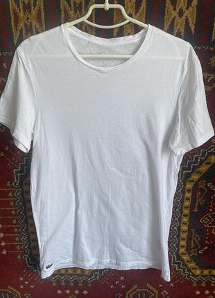 Біла футболка lacoste pima cotton t-shirt