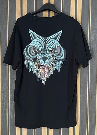 Allsaints m черная футболка с принтом волк