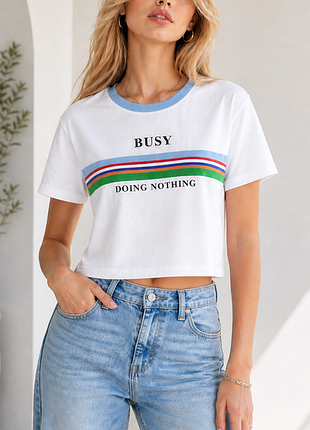 🎁1+1=3 отличная белая футболка bershka, размер 44 - 46