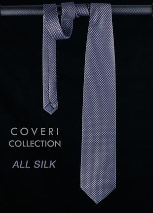 Шовкова краватка coveri collection all silk італія брендовий жакардовий італійський класичний преміум краватка із шовку широкий 9 см