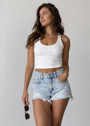 Джинсові шорти primark denim co. 36 (s) світло-блакитні з потертостями