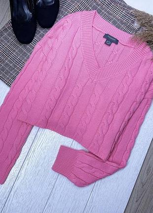 В’язаний джемпер primark xs oversize короткий джемпер рожевий прямий джемпер з узором