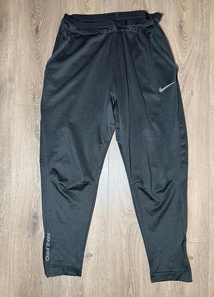 Чоловічі чорні спортивні штани nike pro dri-fit., розмір xxl