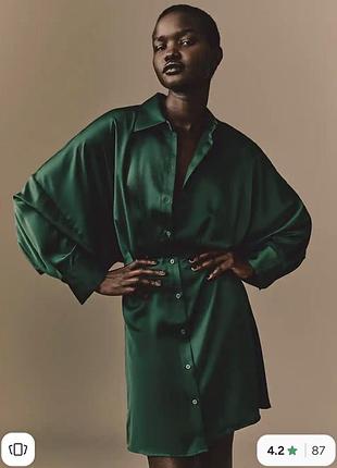 Атласна сукня-сорочка h&m, розмір m