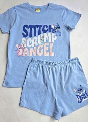 Детская пижама летняя disney stitch 146-152 см для девочек