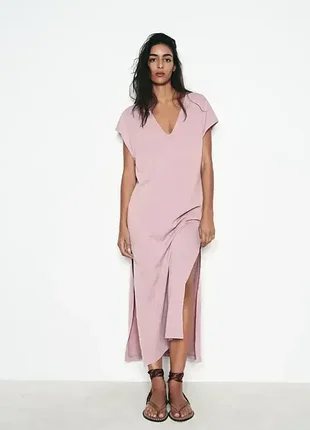 Вареное платье миди от zara, размер m, l