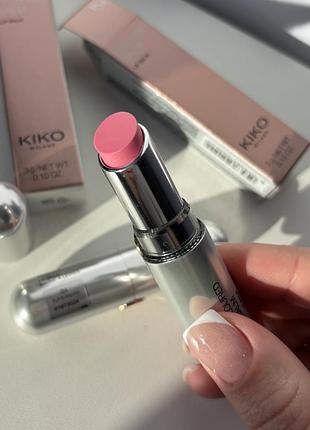 Бальзам для губ coloured balm 04 kiko milano. рожевий бальзам кіко мілано. помада