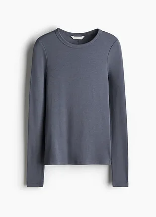Сіро -блакитний лонгслів р. м h&m "вигорівша"