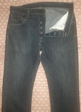 Класичні чоловічі джинси levi’s 501 у синьому кольорі. w32/l32. довжина 103 см, пояс 40 см.