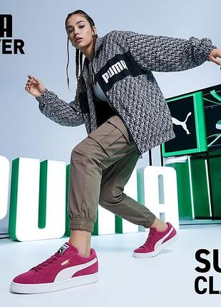 Оригинальные замшевые кеды puma suede classic розовые — размер 36-36,5 (стелька 24 см)