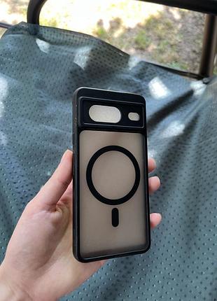 Матовий чохол для google pixel 8 (black, magsafe)