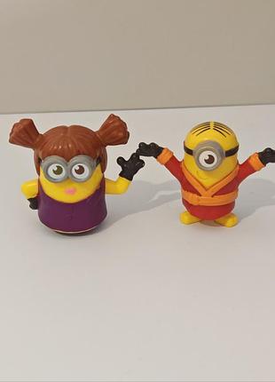 Minion rare collectable figure toy, mcdonald's 2019 - minion despicable me happy meal toy action figure figurine лот з двох