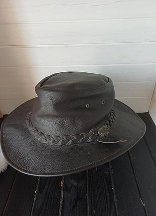 Ковбойський капелюх з натуральної шкіри the australian bush hat co шкіряний кожа шляпа