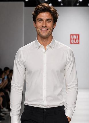 Сорочка чоловіча uniqlo біла l бавовна