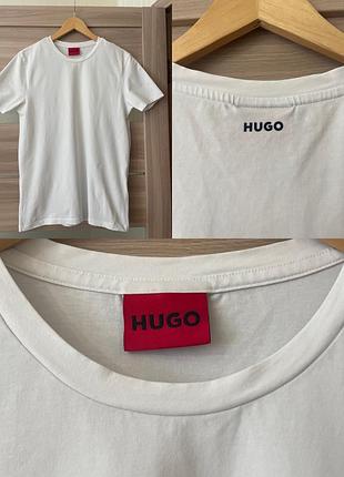 Базова біла футболка hugo (hugo boss) з логотипом