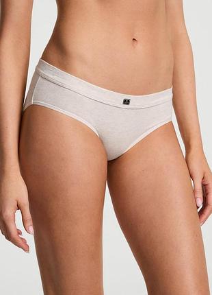 Жіночі трусики victoria's secret (2859499384) hiphugger logo cotton l бежеві