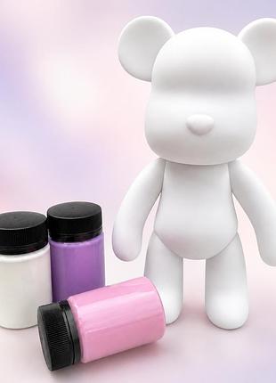 23см флюїдний ведмедик diy creative fluid bear з фарбами 3 шт / набір розмальовка для творчості ведмежа