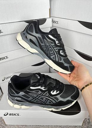 Женские кроссовки asics gel-nyc black grey beige