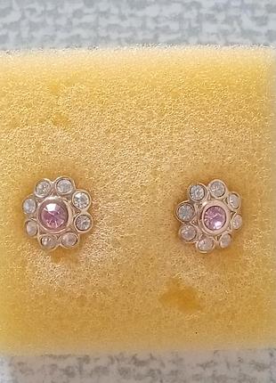 Сережки пуссети гвоздики xuping jewelry гербера золотистий діам 9 мм