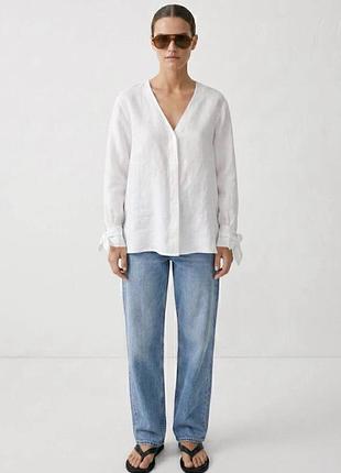 Льняная рубашка massimo dutti