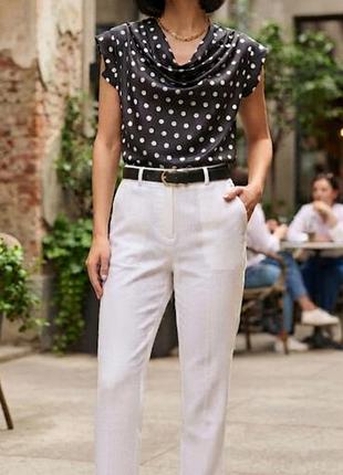 Блузка блуза  топ с в горошек италия polka dot italy moda