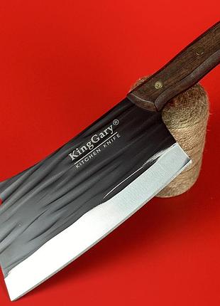Шеф нож повара профессиональный king cary santoku kitchen 31см, кухонный нож топорик из нержавейки, нож топор