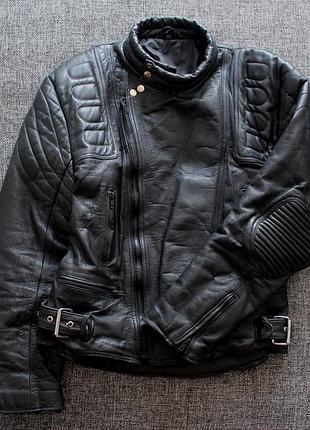 Мотокуртка байкерка косуха moto leather jacket нат кожа!