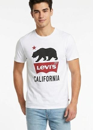 Оригинальная белая футболка levi's california bear t-shirt | размер m