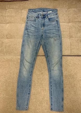 Джинси жіночі g-star raw cкіні блакитного кольору розмір w27 l34