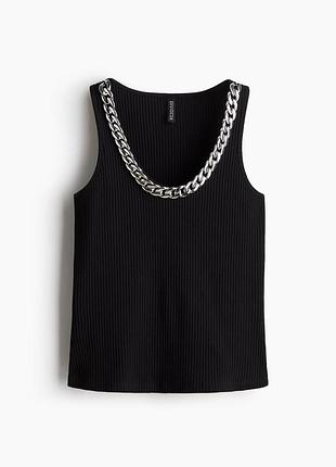 Топ в рубчик з ланцюжком h&m