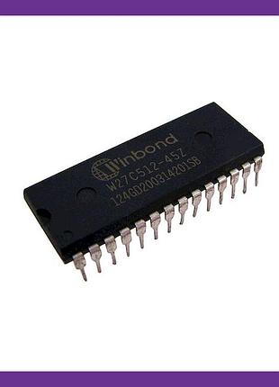 Микросхема eeprom w27c512-45z, память 27c512, корпус dip28, питание 4.75-5.25в, скорость 45нс, надежная