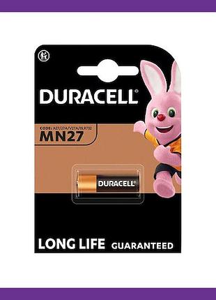Щелочная батарейка duracell 12v mn27 для пульта автосигнализации и бесконтактного ключа зажигания 27a