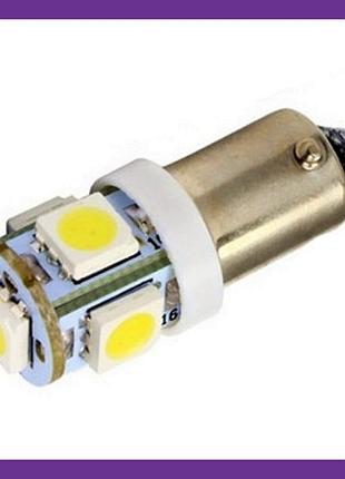 Светодиодные автолампы ba9s t4w в габариты и салон, белые led лампочки 5050 smd на 12в в машину, пара 2 шт.