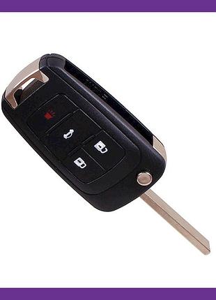 Корпус выкидного ключа chevrolet для обновления старого брелока, 4 кнопки и лезвие hu100 под перенос платы