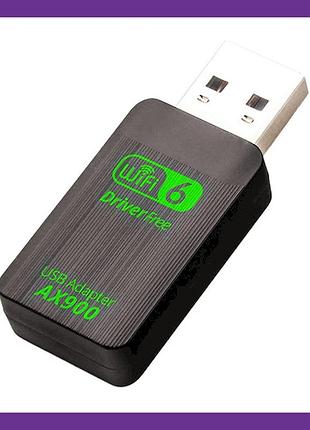 Двухдиапазонный сетевой адаптер wi-fi 6 ax900 usb 2.0, bluetooth 5.4, 2.4/5 ггц, ieee 802.11ax, windows/linux