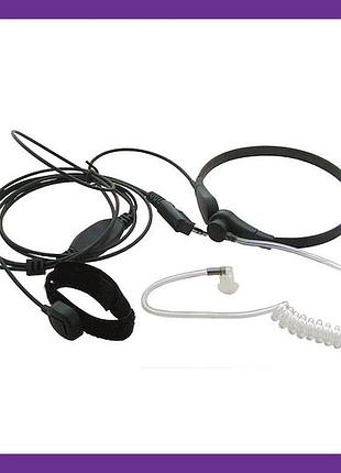 Ларингофонная гарнитура для kenwood baofeng uv5r скрытого ношения с кнопкой ptt на палец и двумя джеками