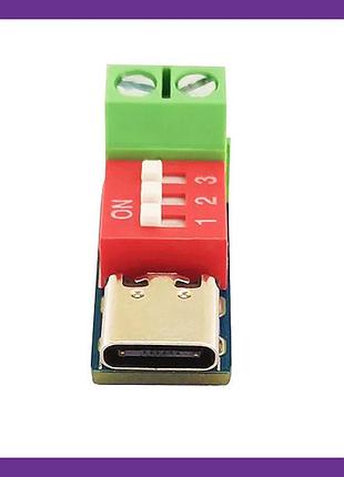 Питание устройств 5-20в от зарядки type-c pd qc до 100вт, модуль ch224k для diy-проектов и тестов, 5а гарантия