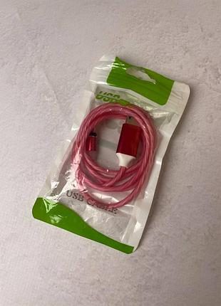 Зарядний кабель usb type-c зі світним неоновим кольором