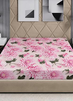 Простирадло на гумці вілена бязь голд люкс 90×200×25 см bloom pink