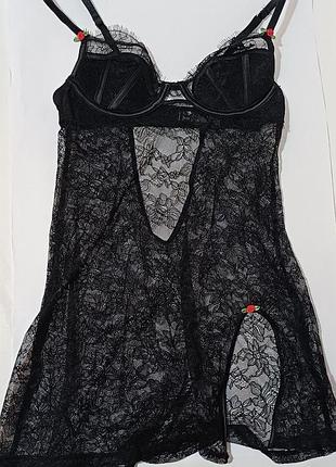 Пеньюар 70а кружево, чашка с косточкой primark