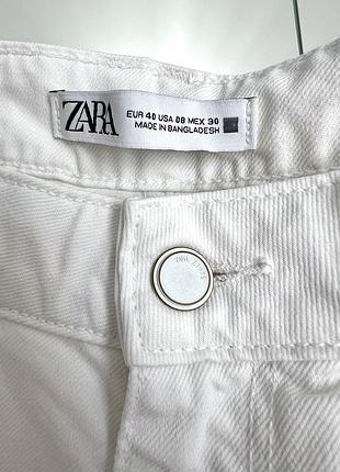 Джинси zara білі високі прямі р.40 (м) вузька талія