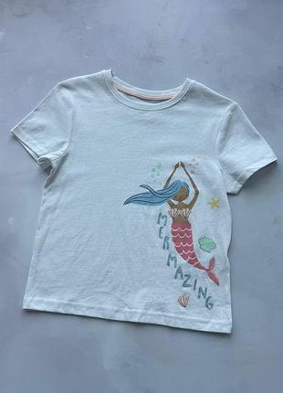 Футболка на девочку хлопковая русалка от primark, р.110 см (4-5 лет)