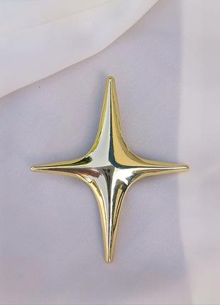Эффектная брошь сияющая звезда, 🌟 нержавеющая сталь