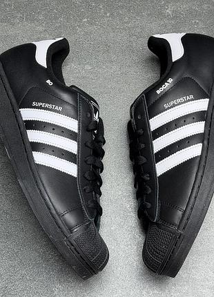 Чорні кросівки adidas superstar ji0079
