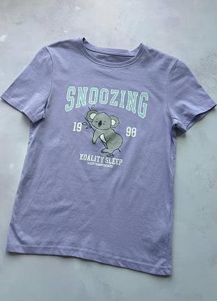 Футболка на дівчинку бавовняна коала snoozing від primark, р.140 см (9-10 років)